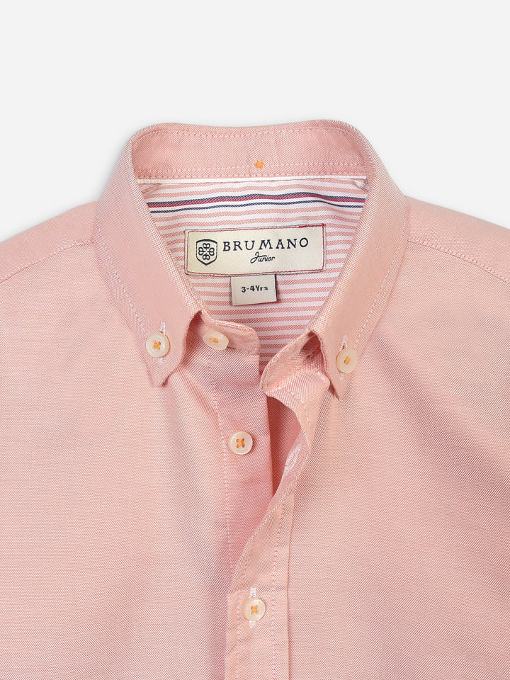 Peach Pink Oxford Long Sleeve Casual Shirt Brumano Pakistan