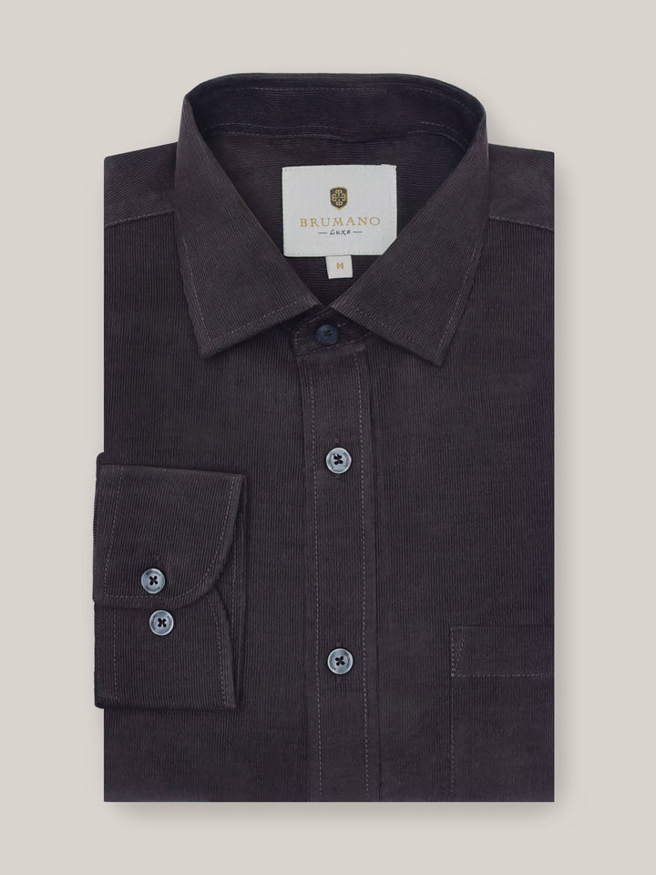 Pecan Brown Corduroy Shirt - Exclusive Brumano Pakistan