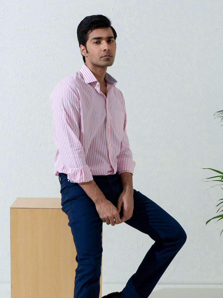 Pink Bengal Striped Shirt Brumano Pakistan