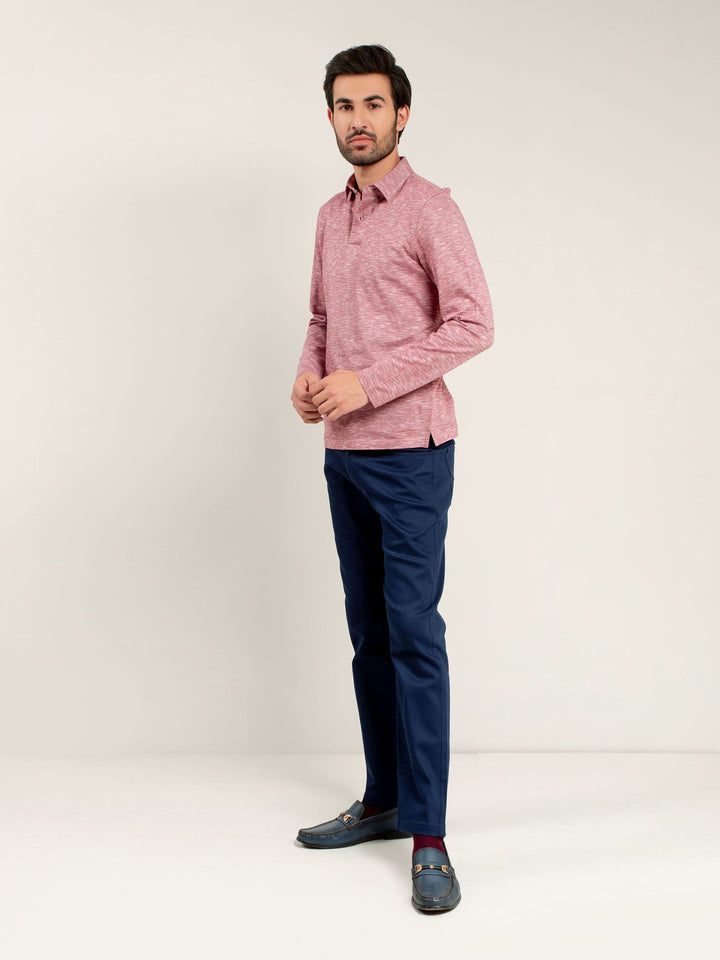 Pink Mercerized Full Sleeves Polo Shirt Brumano Pakistan