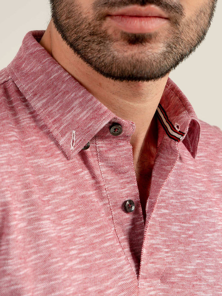 Pink Mercerized Full Sleeves Polo Shirt Brumano Pakistan