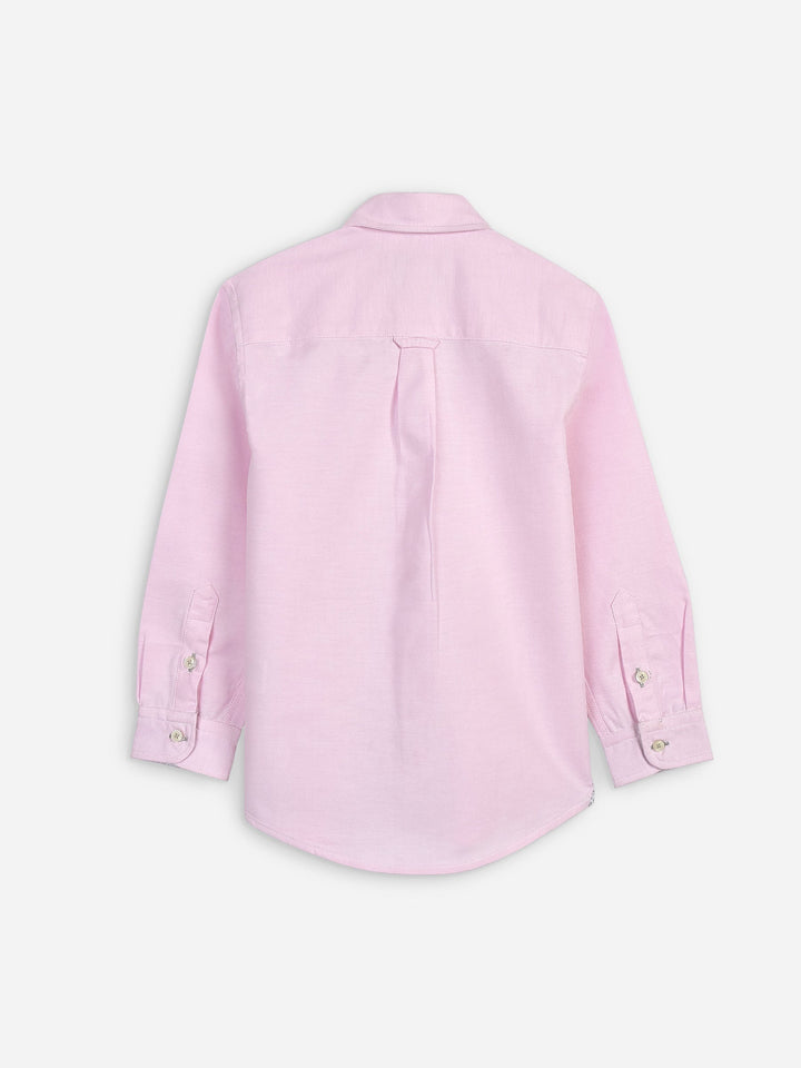 Pink Oxford Long Sleeve Casual Shirt With Detailing Brumano Pakistan