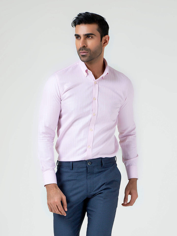 Pink Striped Structured Formal Shirt Brumano Pakistan