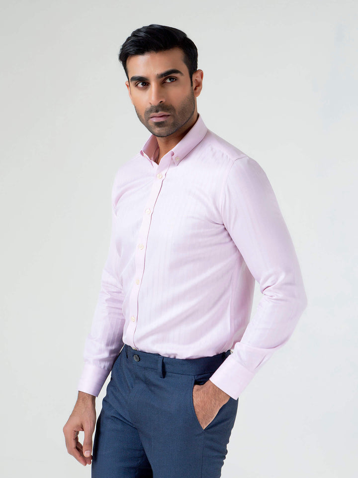 Pink Striped Structured Formal Shirt Brumano Pakistan