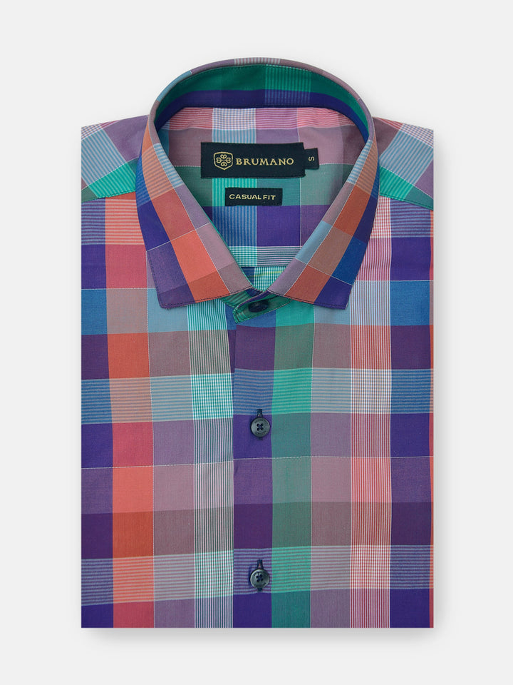 Purple Multi Color Checkered Shirt Brumano Pakistan