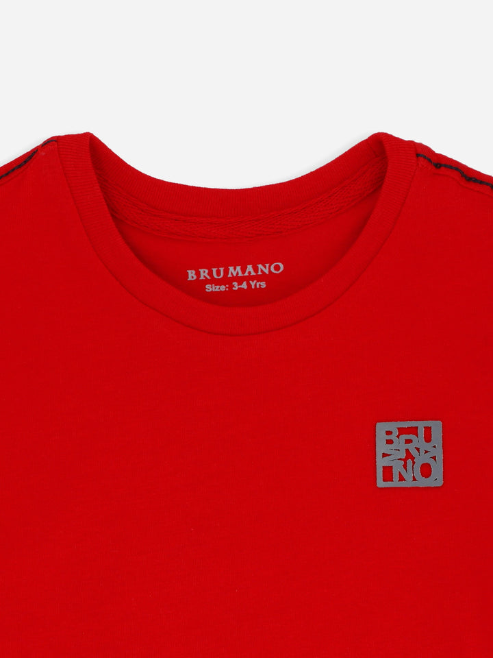 Red Basic Crew Neck Casual T-Shirt Brumano Pakistan