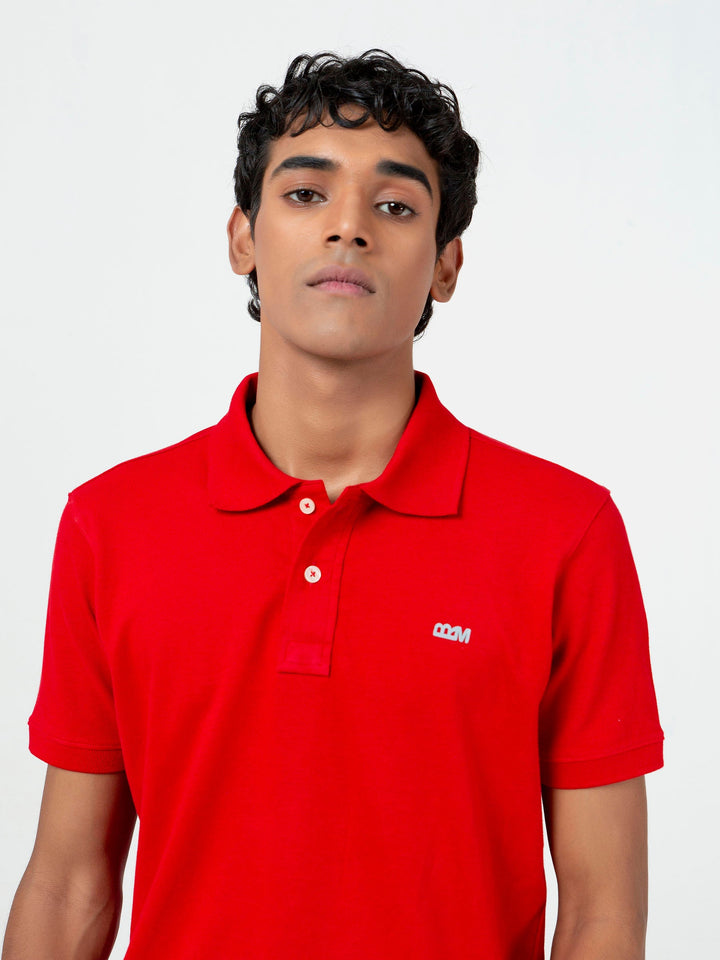 Red Basic Pique Polo Shirt Brumano Pakistan