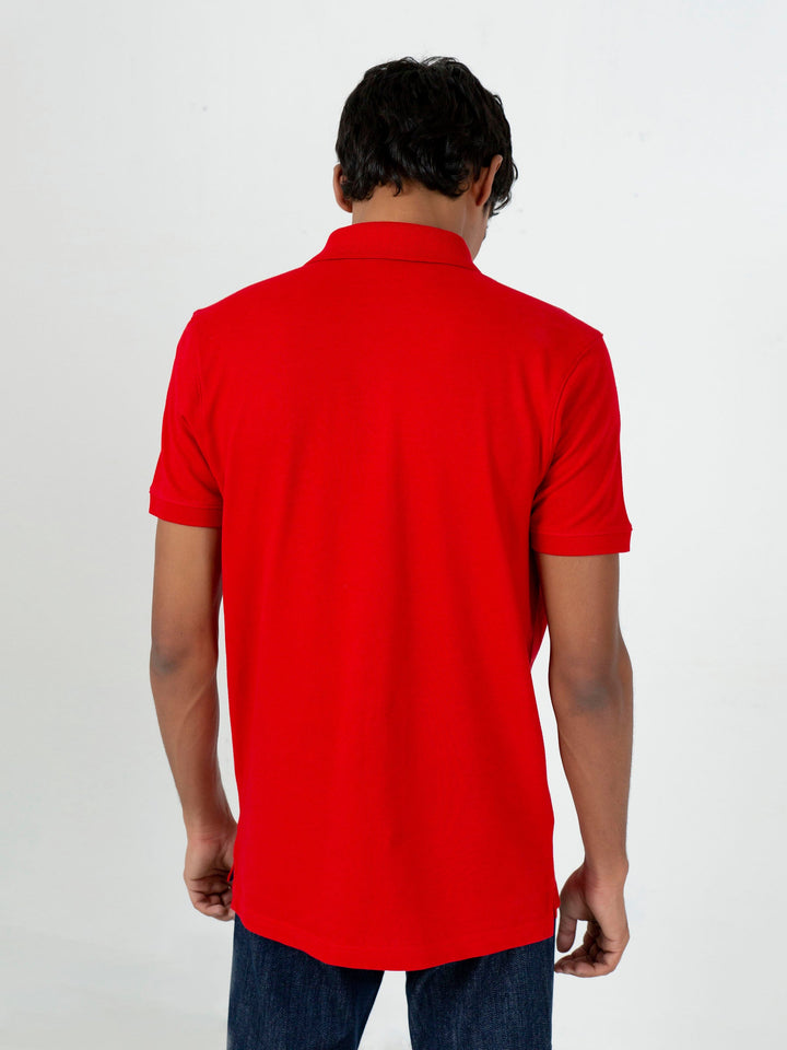 Red Basic Pique Polo Shirt Brumano Pakistan