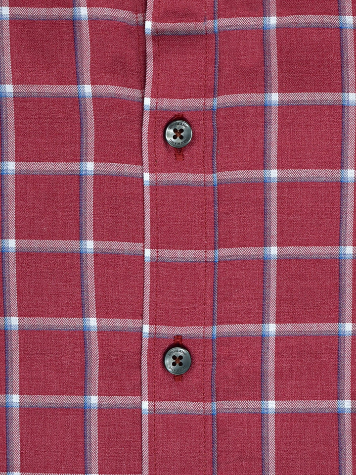 Red Checkered Button Down Shirt Brumano Pakistan