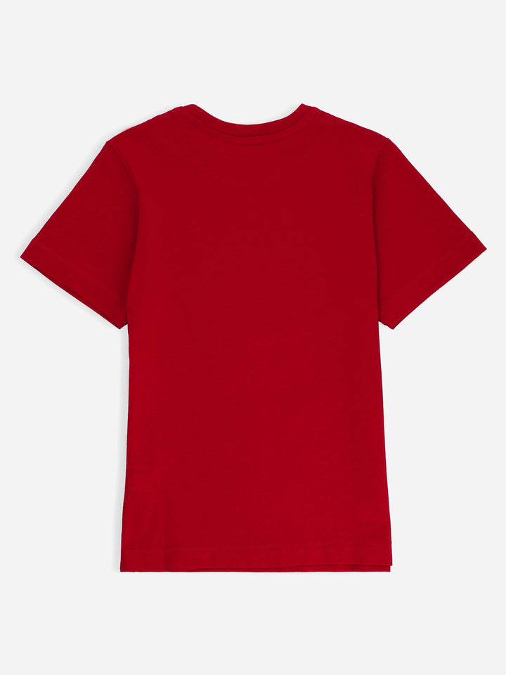 Red Graphic 'Motorcycle' Printed Casual Tee Brumano Pakistan