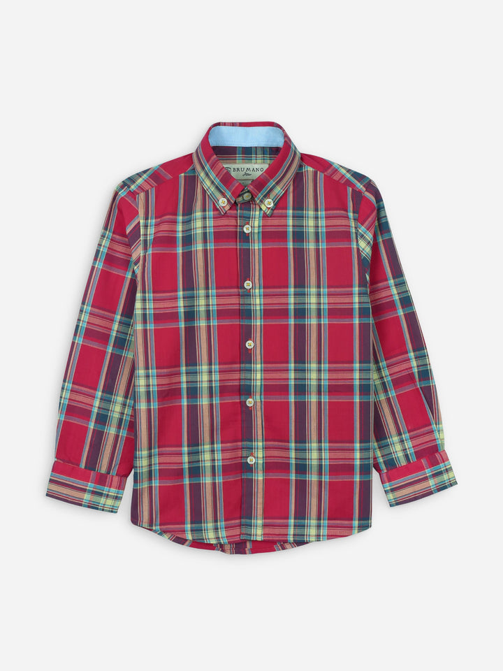 Red Large Checkered Casual Shirt Brumano Pakistan