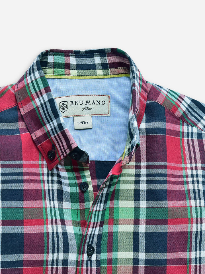 Red & Green Tartan Plaid Casual Shirt Brumano Pakistan