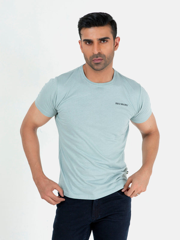 Sage Green Basic Crew Neck T-Shirt Brumano Pakistan