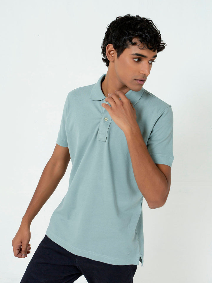 Sage Green Basic Pique Polo Shirt Brumano Pakistan