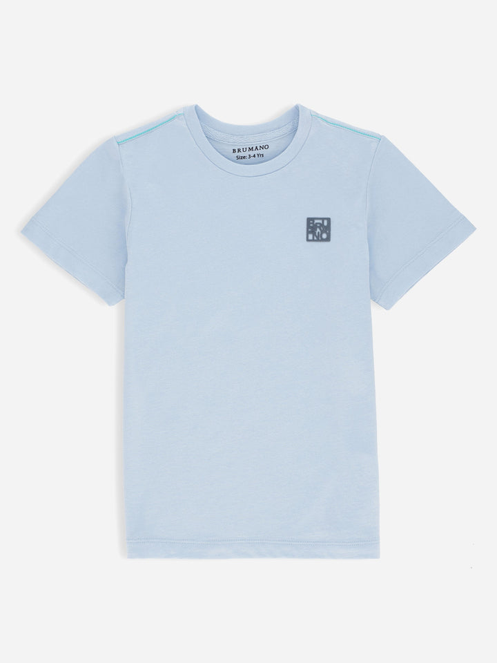 Sky Blue Basic Crew Neck Casual T-Shirt Brumano Pakistan