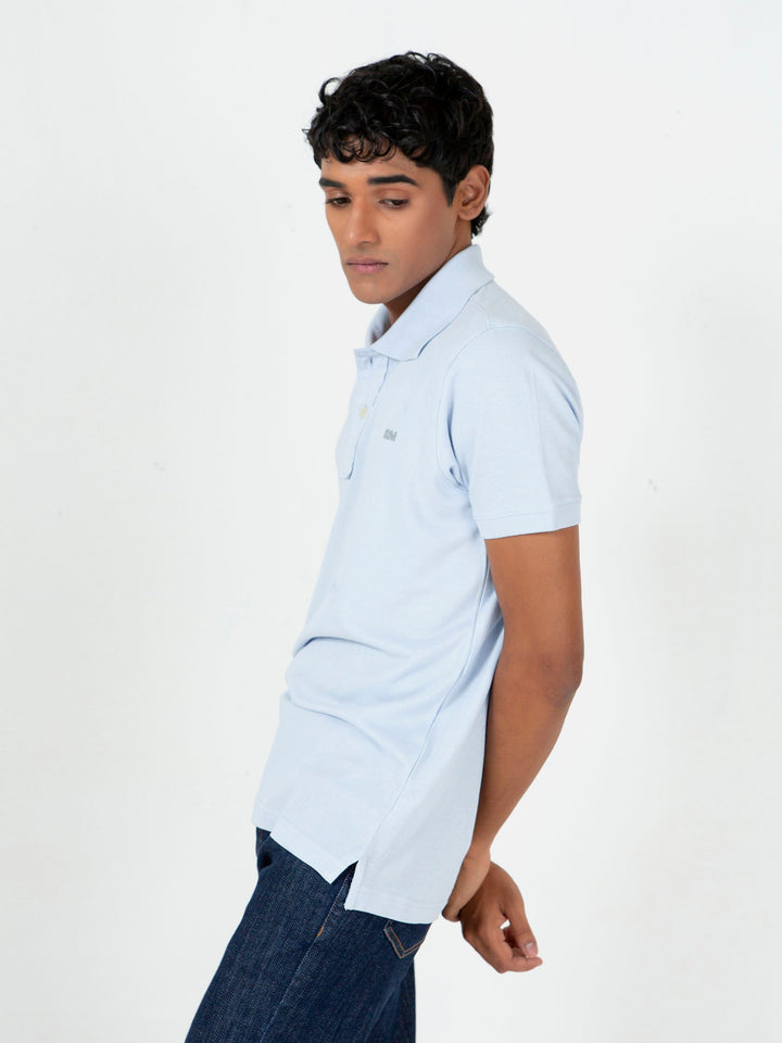 Sky Blue Basic Pique Polo Shirt Brumano Pakistan