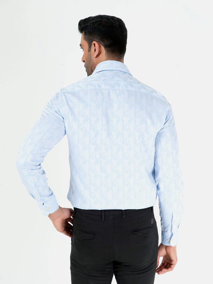 Sky Blue Large Paisley Printed Shirt Brumano Pakistan