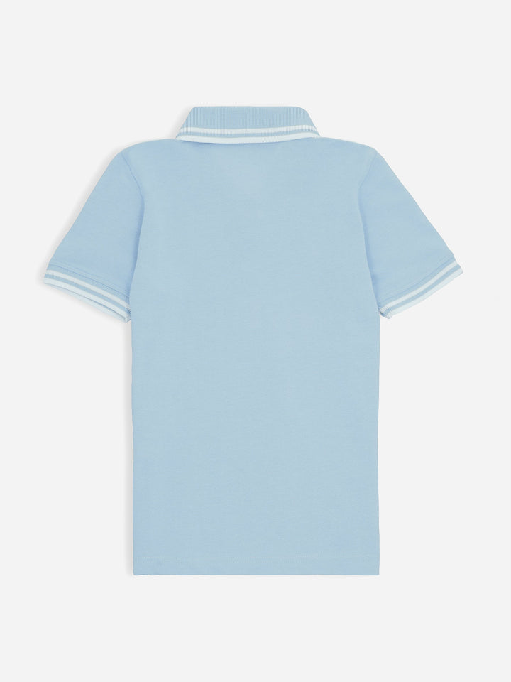 Sky Blue Pique Casual Tipped polo Brumano Pakistan