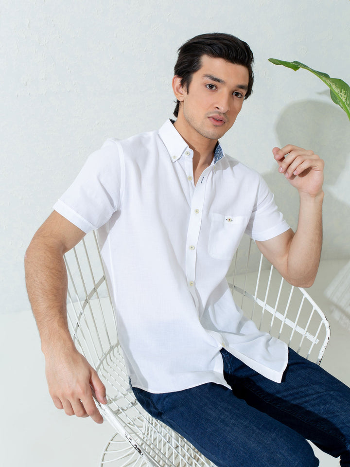 Super Light White Half Sleeve Shirt Brumano Pakistan