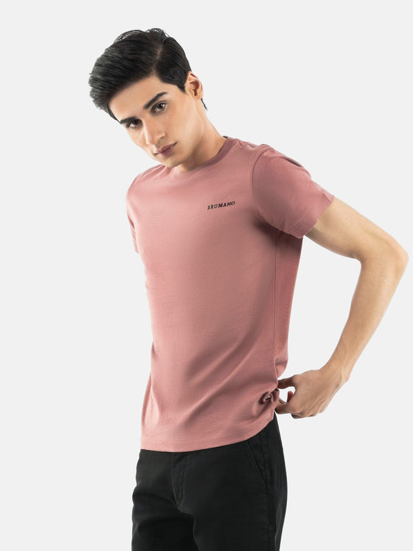 Tea Pink Basic Crew Neck T-Shirt Brumano Pakistan