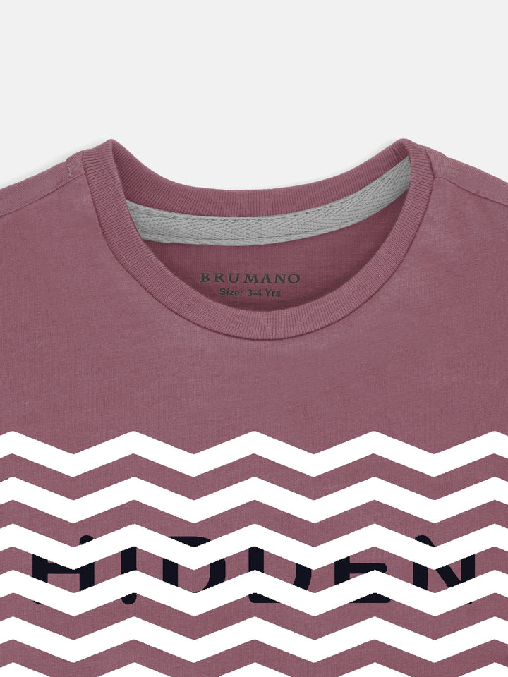 Tea Pink Graphic 'Hidden' Printed Casual Tee Brumano Pakistan