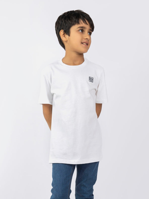 White Basic Crew Neck Casual T-Shirt Brumano Pakistan