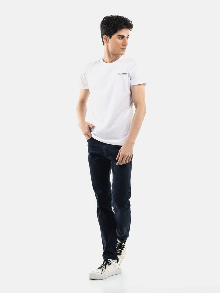 White Basic Crew Neck T-Shirt Brumano Pakistan