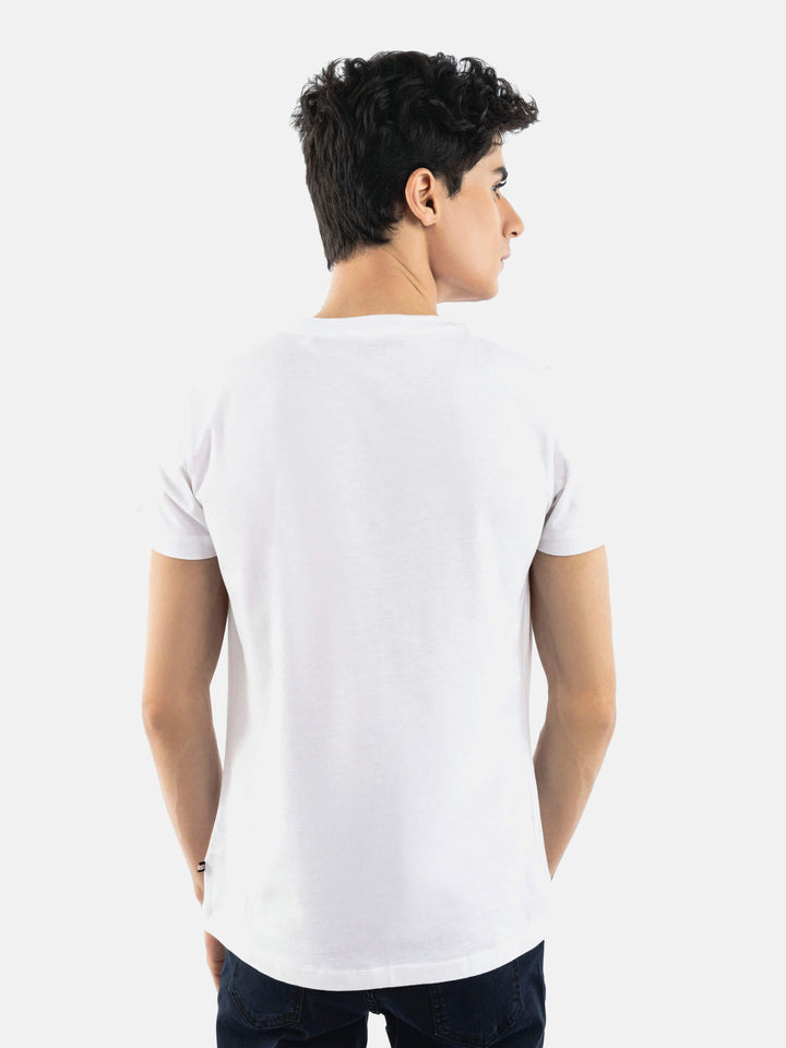 White Basic Crew Neck T-Shirt Brumano Pakistan