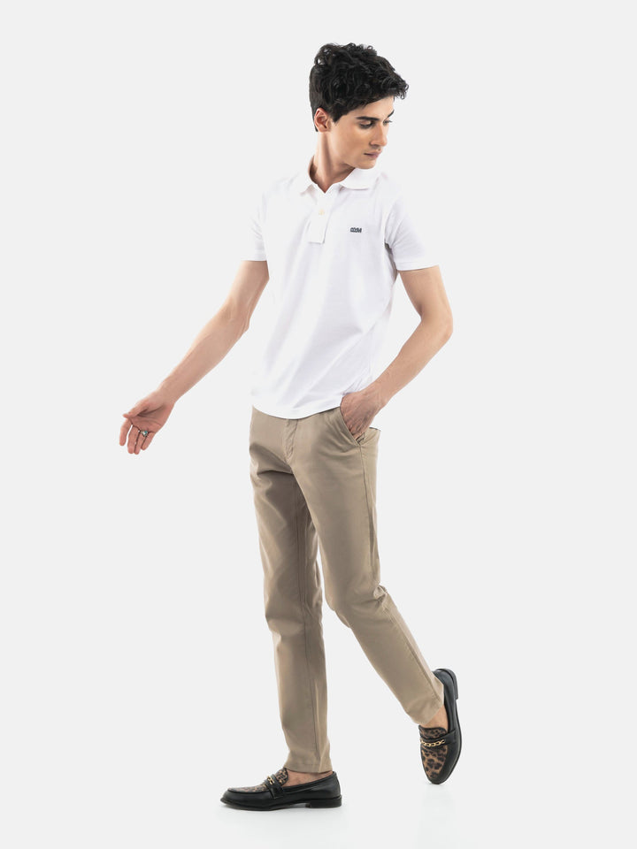 White Basic Pique Polo Shirt Brumano Pakistan