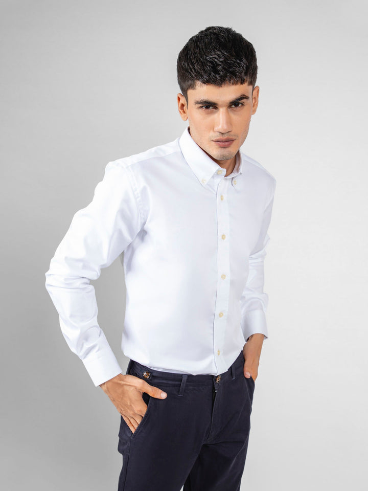 White Button Down Shirt Brumano Pakisan 