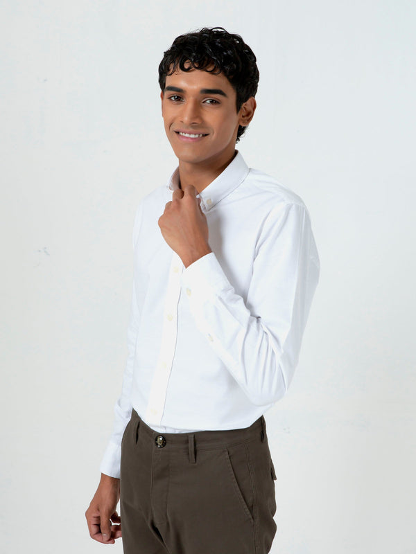 White Oxford Button Down Shirt Brumano Pakistan