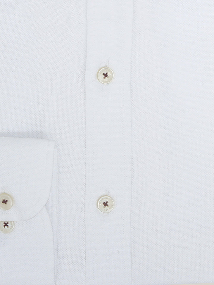 White Structured Shirt With Inside Button Down Collar Brumano Pakistan