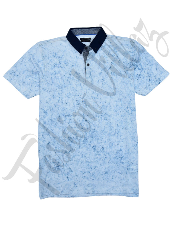 Sky Blue Printed Polo