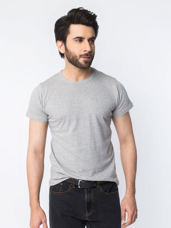 Basic Grey Half Sleeve T-Shirt