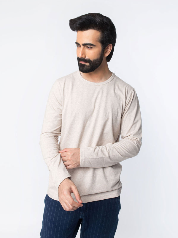 Beige Long Sleeve T-Shirt