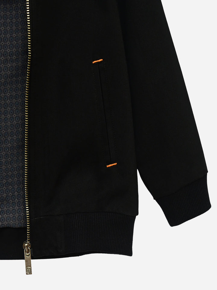 Black Casual Cotton Bomber Jacket Brumano Pakistan