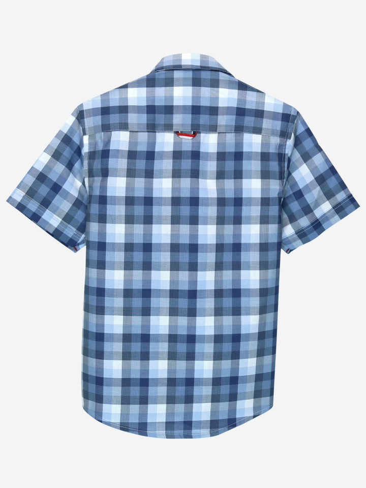 Blue Button Down Half Sleeve Check Shirt brumano Pakistan