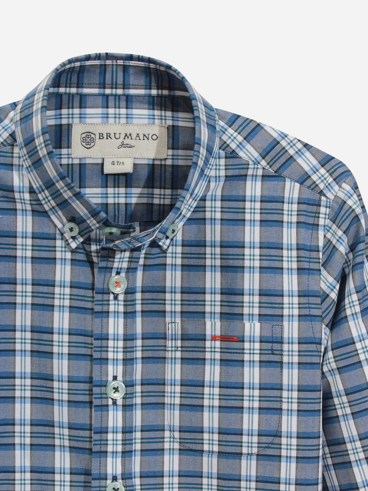 Blue Casual Check Shirt