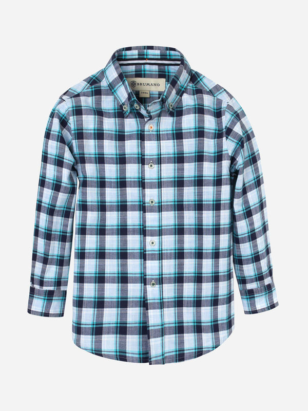 Blue Casual Checkered Shirt