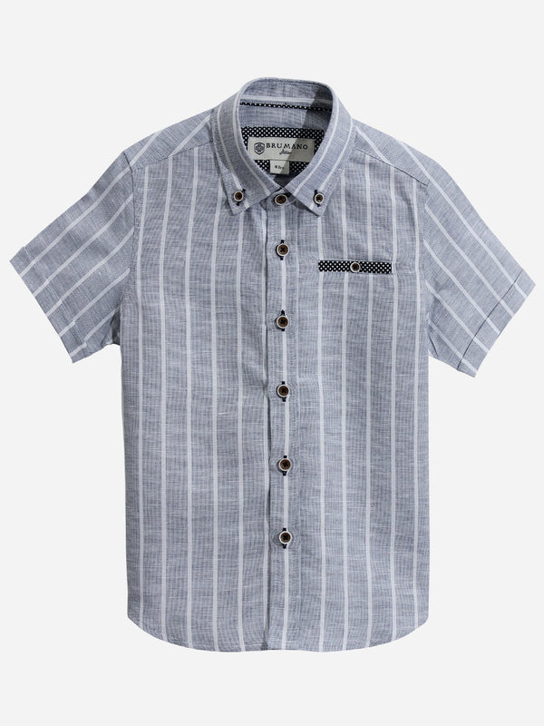 Blue Casual Striped Half Sleeve Shirt