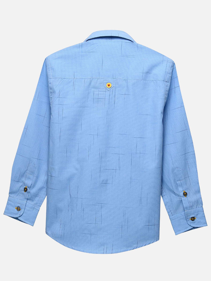 Blue Check Slub Patterned Casual Shirt Brumano Pakistan