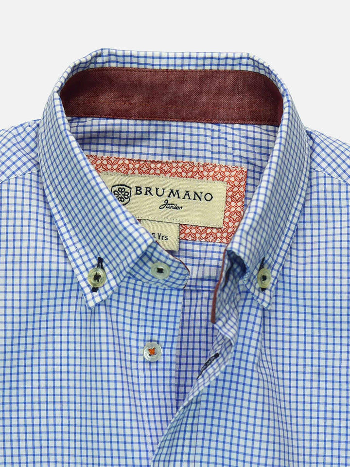 Blue Gingham Casual Check Shirt Brumano Pakistan