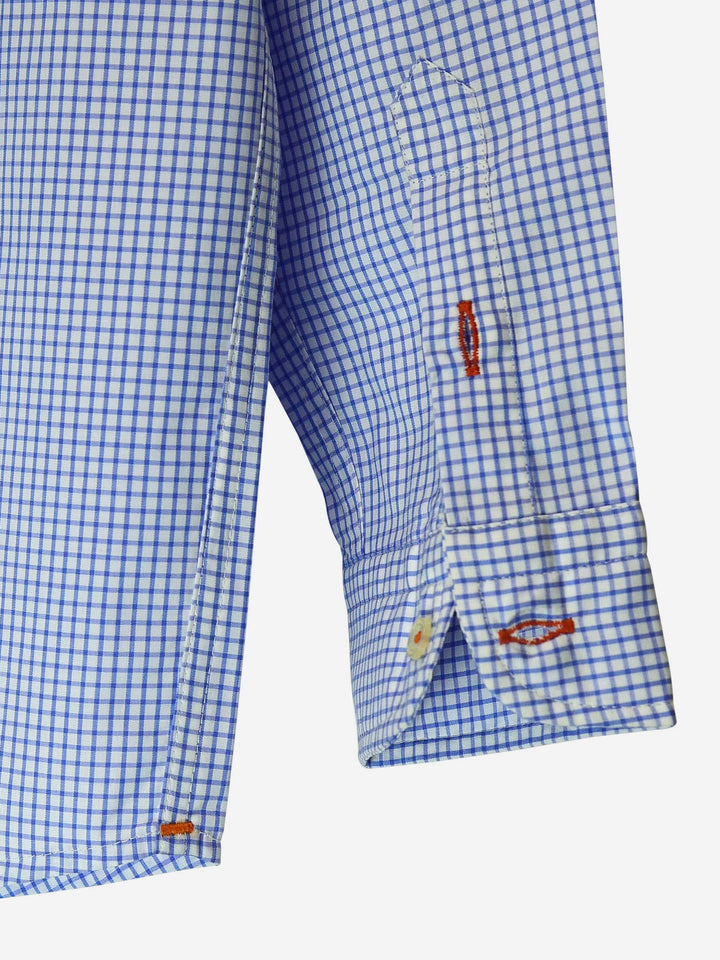 Blue Gingham Casual Check Shirt Brumano Pakistan