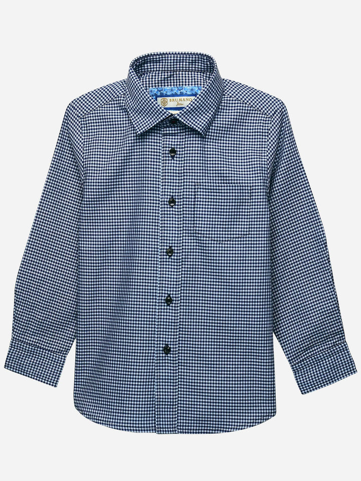 Blue Gingham Casual Checkered Shirt Brumano Pakistan