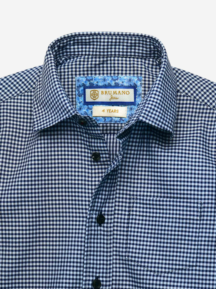 Blue Gingham Casual Checkered Shirt Brumano Pakistan