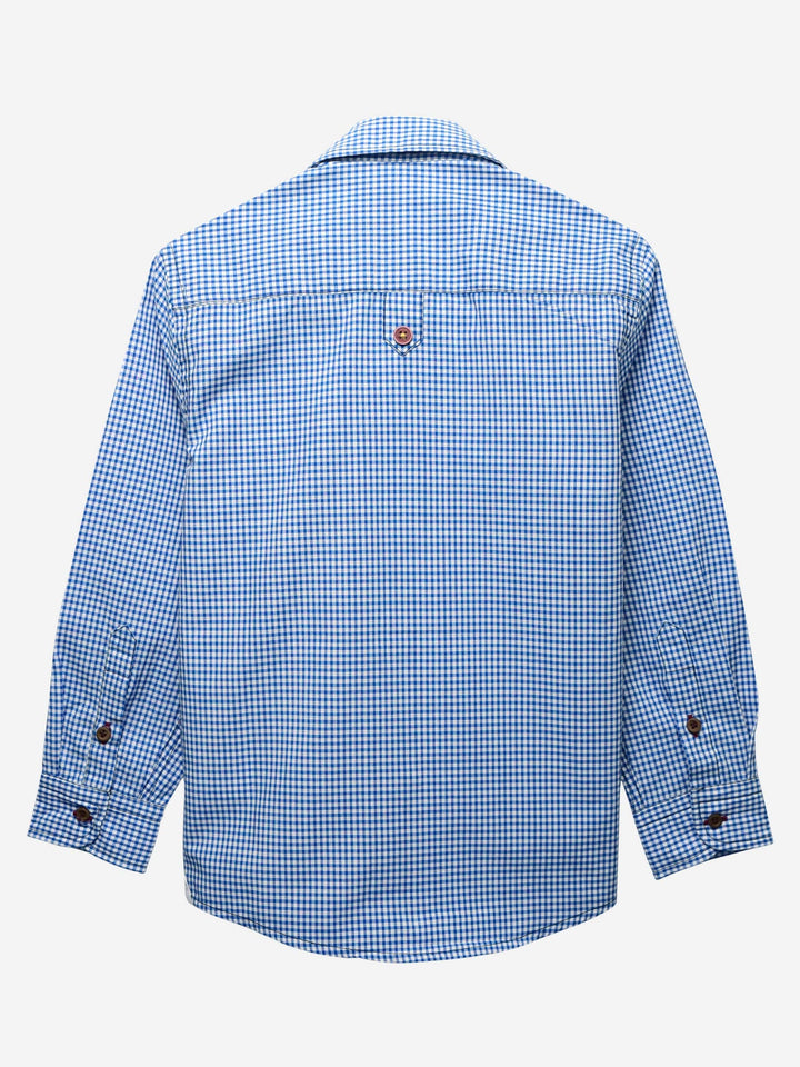 Blue Gingham Casual Long Sleeve Shirt Brumano Pakistan