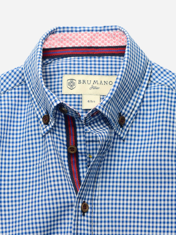 Blue Gingham Casual Long Sleeve Shirt Brumano Pakistan