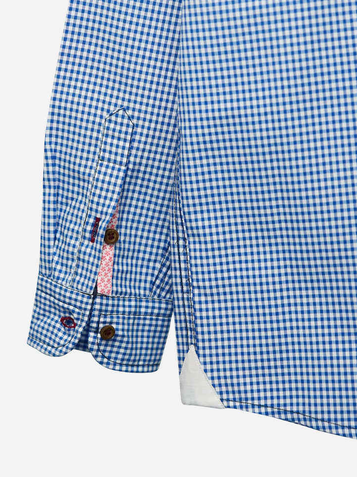 Blue Gingham Casual Long Sleeve Shirt Brumano Pakistan