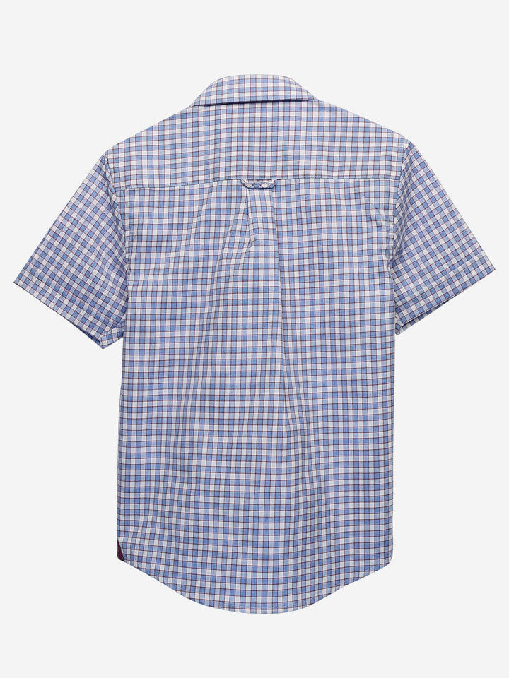 Blue Gingham Casual Long Sleeve Shirt With Yellow Detailing Brumano Pakistan