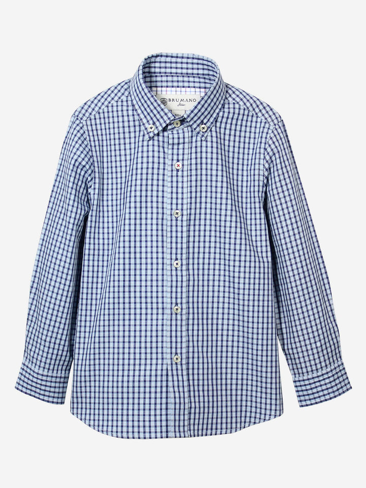 Blue Gingham Check Casual Shirt